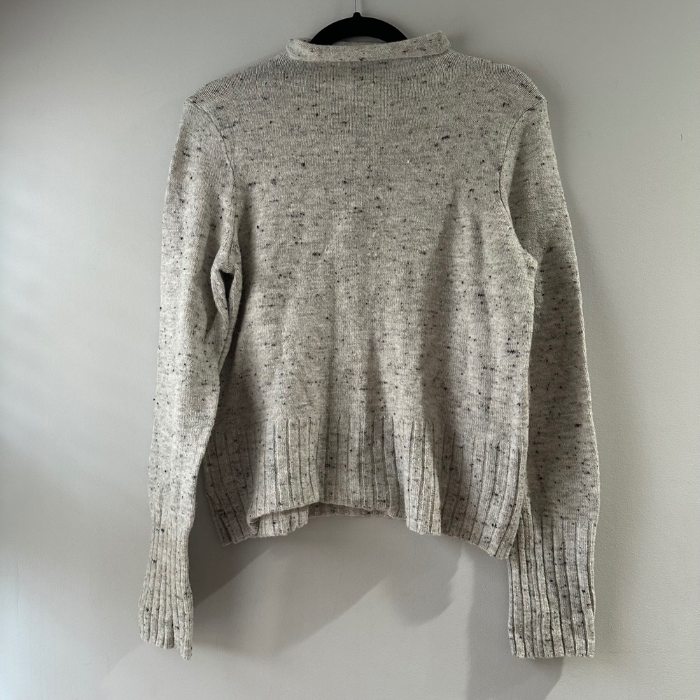 Madewell‎ Speckled Turtleneck Sweater Light Gray Knit Pullover Women's L